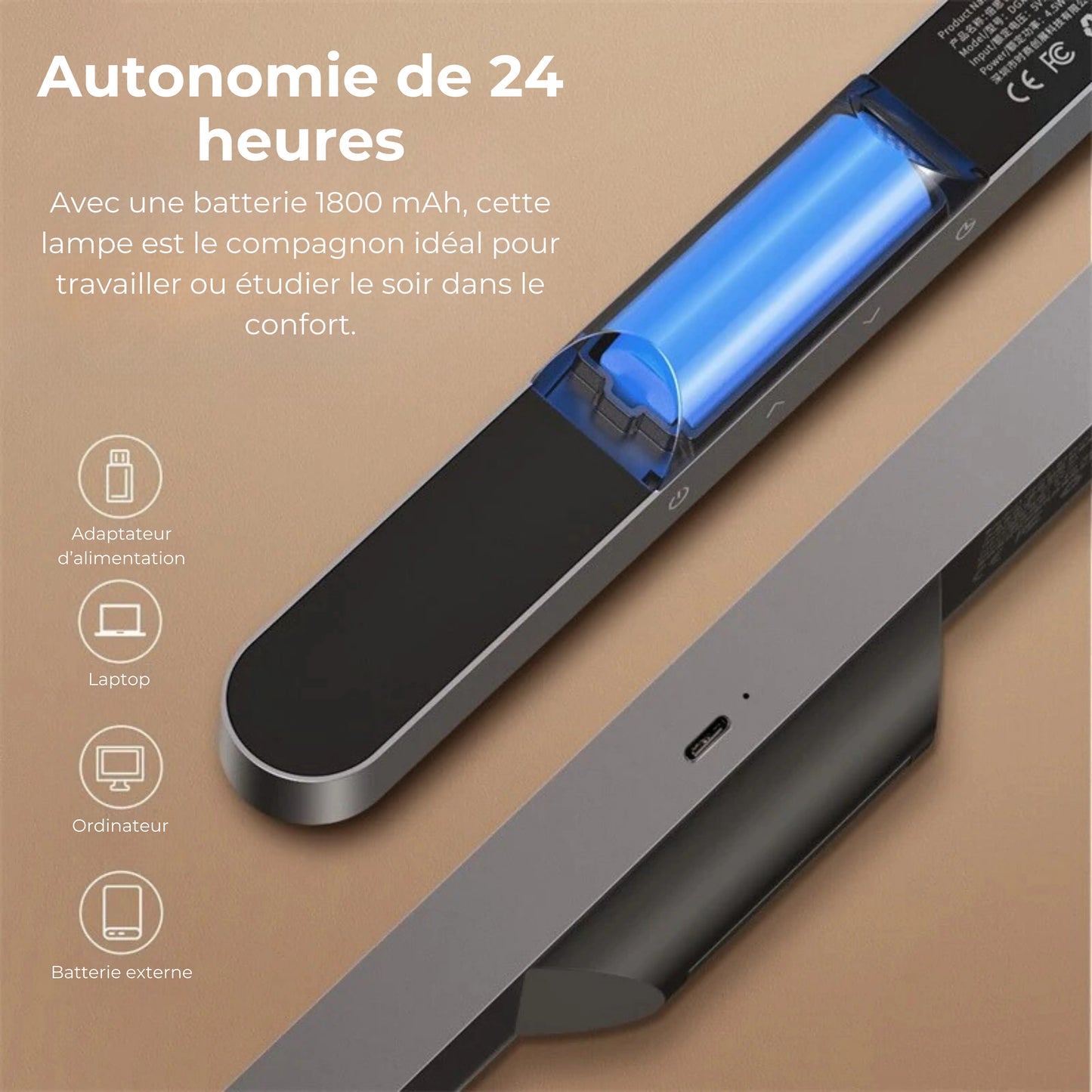 lampe magnétique de bureau autonomie