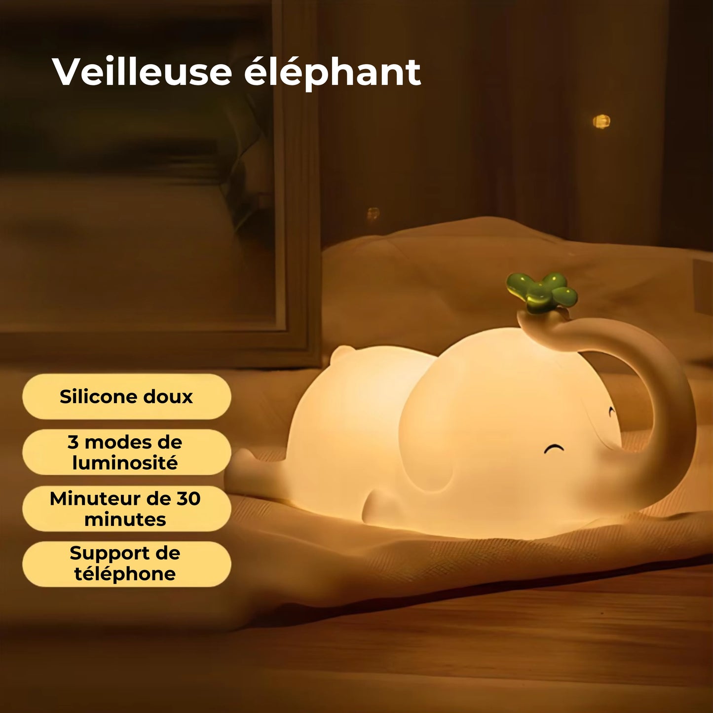 veilleuse éléphant caractéristiques