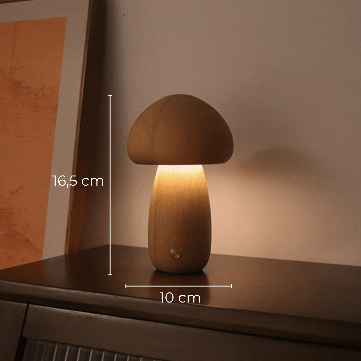 Lampe champignon en bois