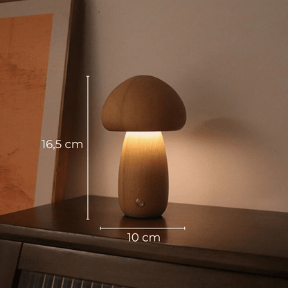 Lampe champignon en bois