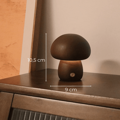 Lampe champignon en bois
