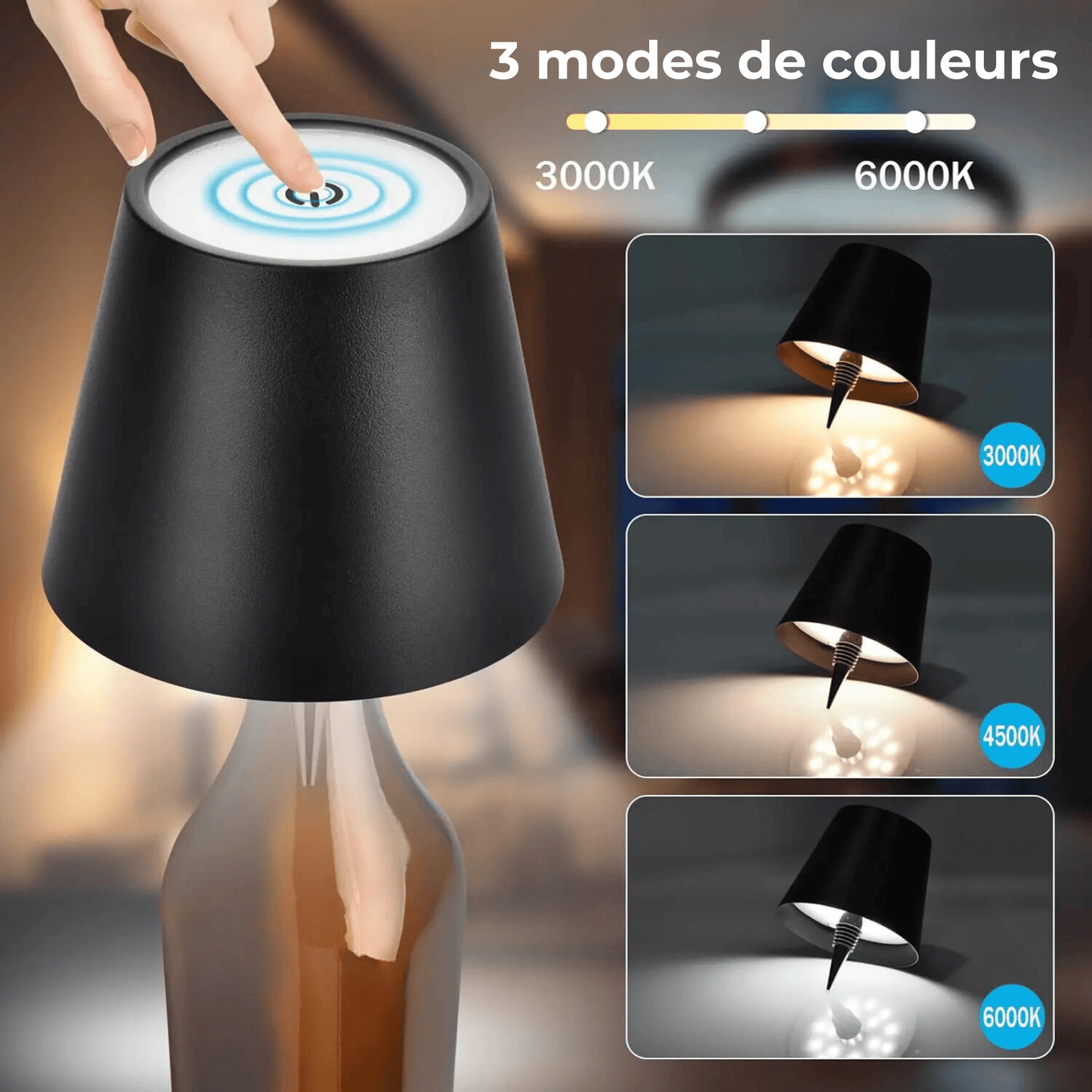 Lampe de table bouchon de bouteille