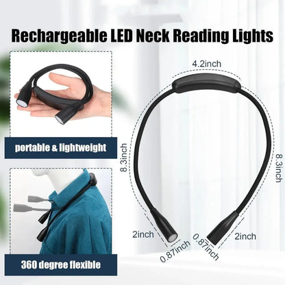 Rechargeable LED Neck Reading Lights Neck Light for Reading Lamp 3 Colors 9 Brightness Flexible Arm Neck Light Read Book Light