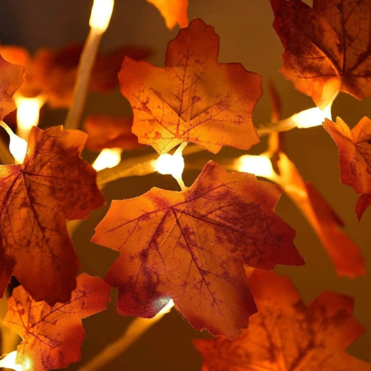arbre lumineux led automne de près