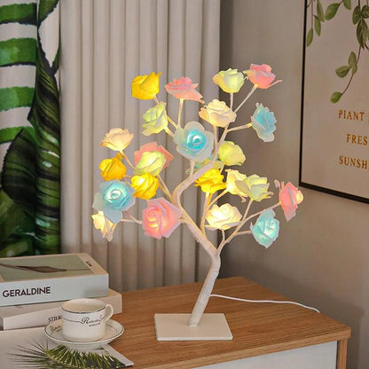 arbre lumineux led roses multicolores