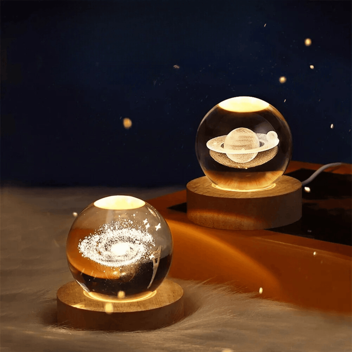 boule de cristal planète galaxie et saturne