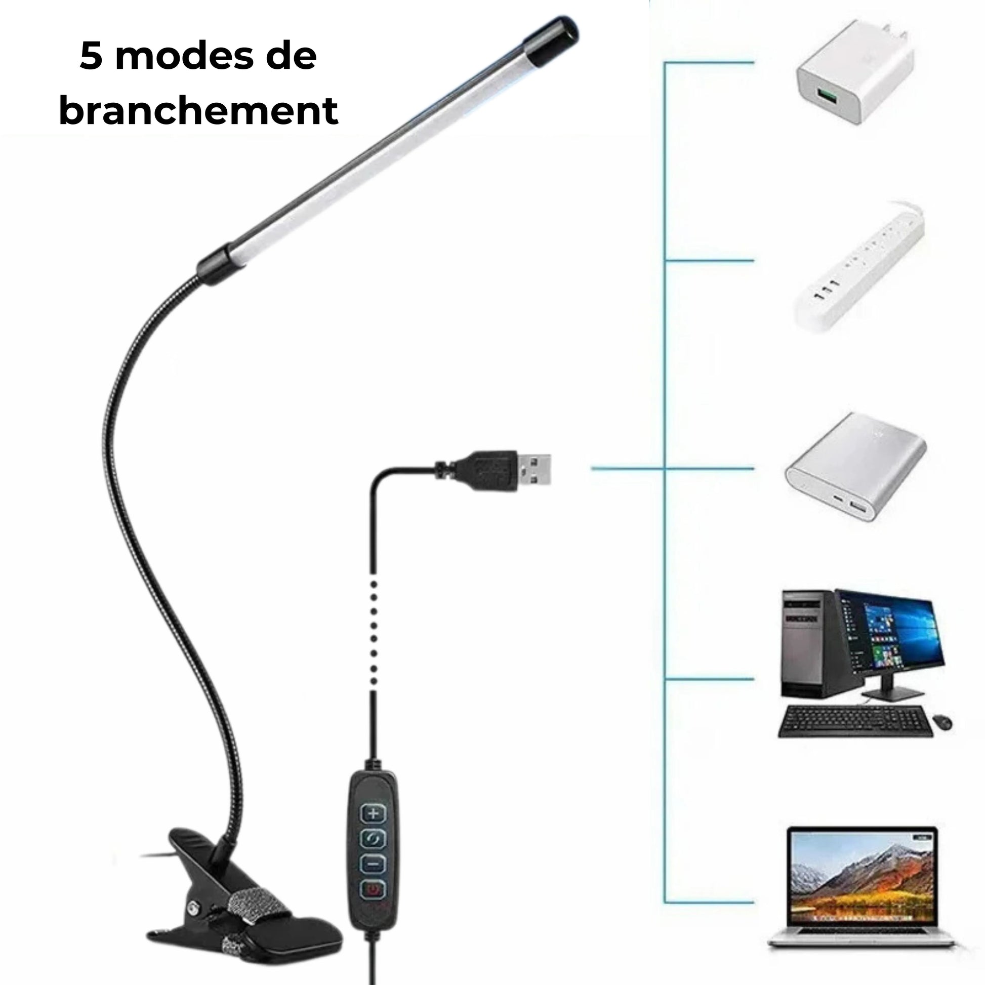 grande lampe de bureau à pince modes de branchement