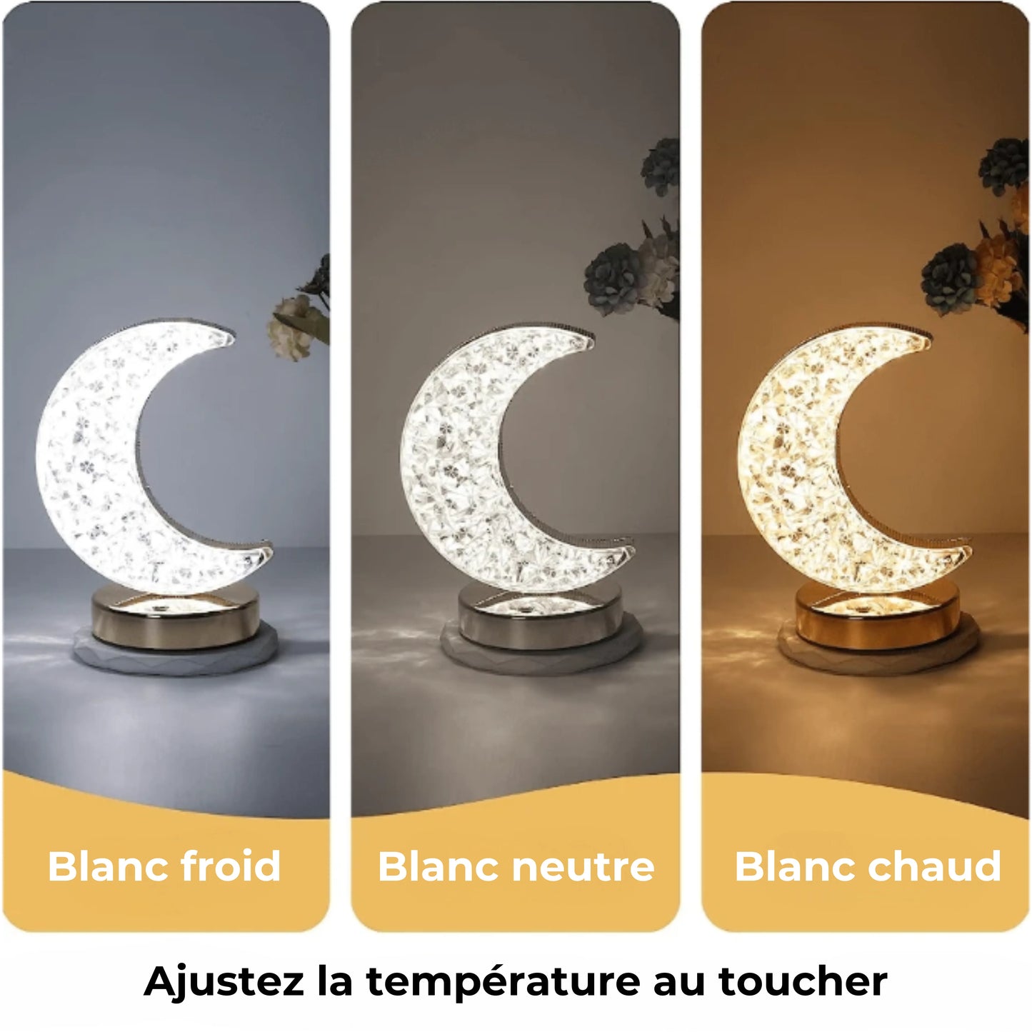 lampe croissant de lune températures de couleur