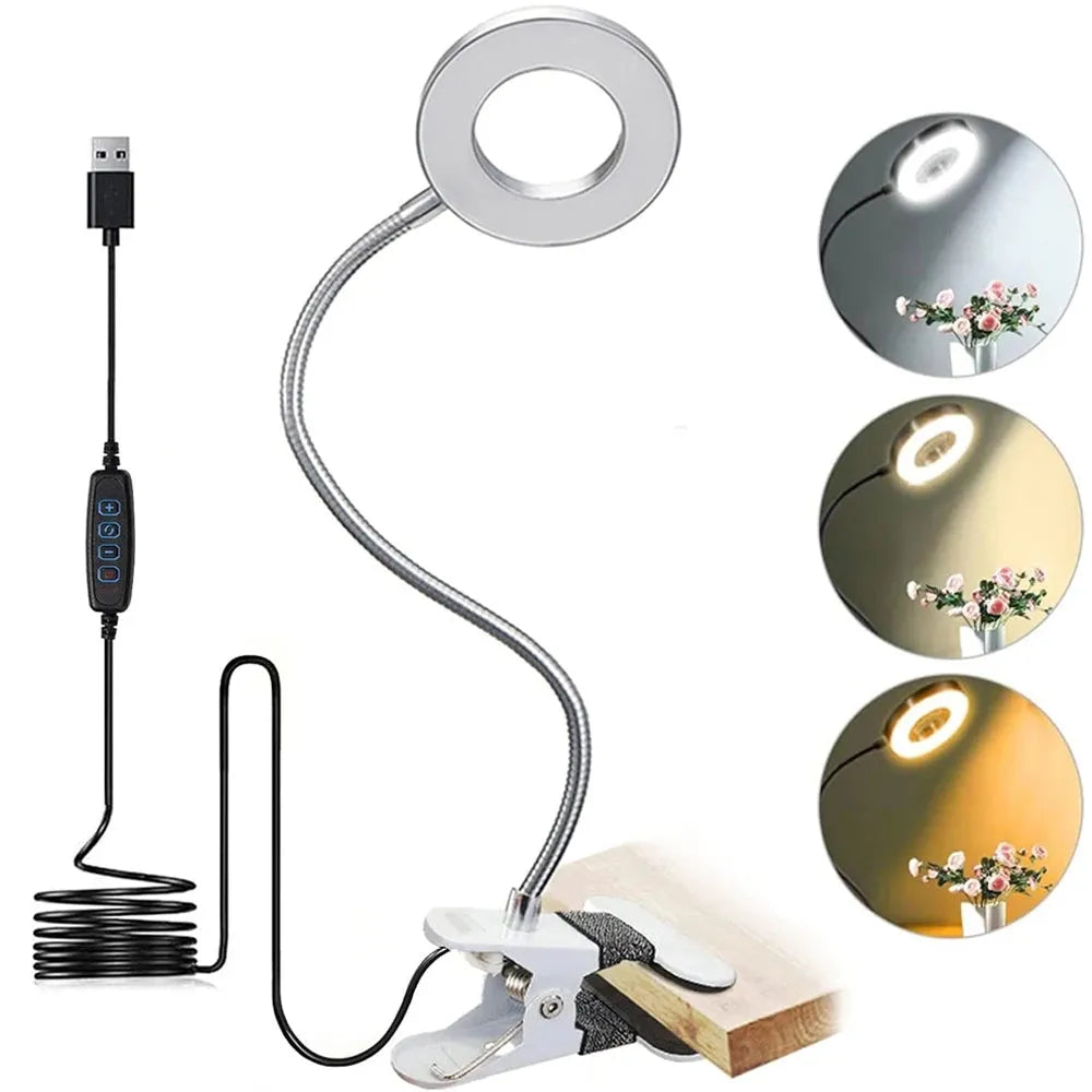 lampe de bureau à pince grise
