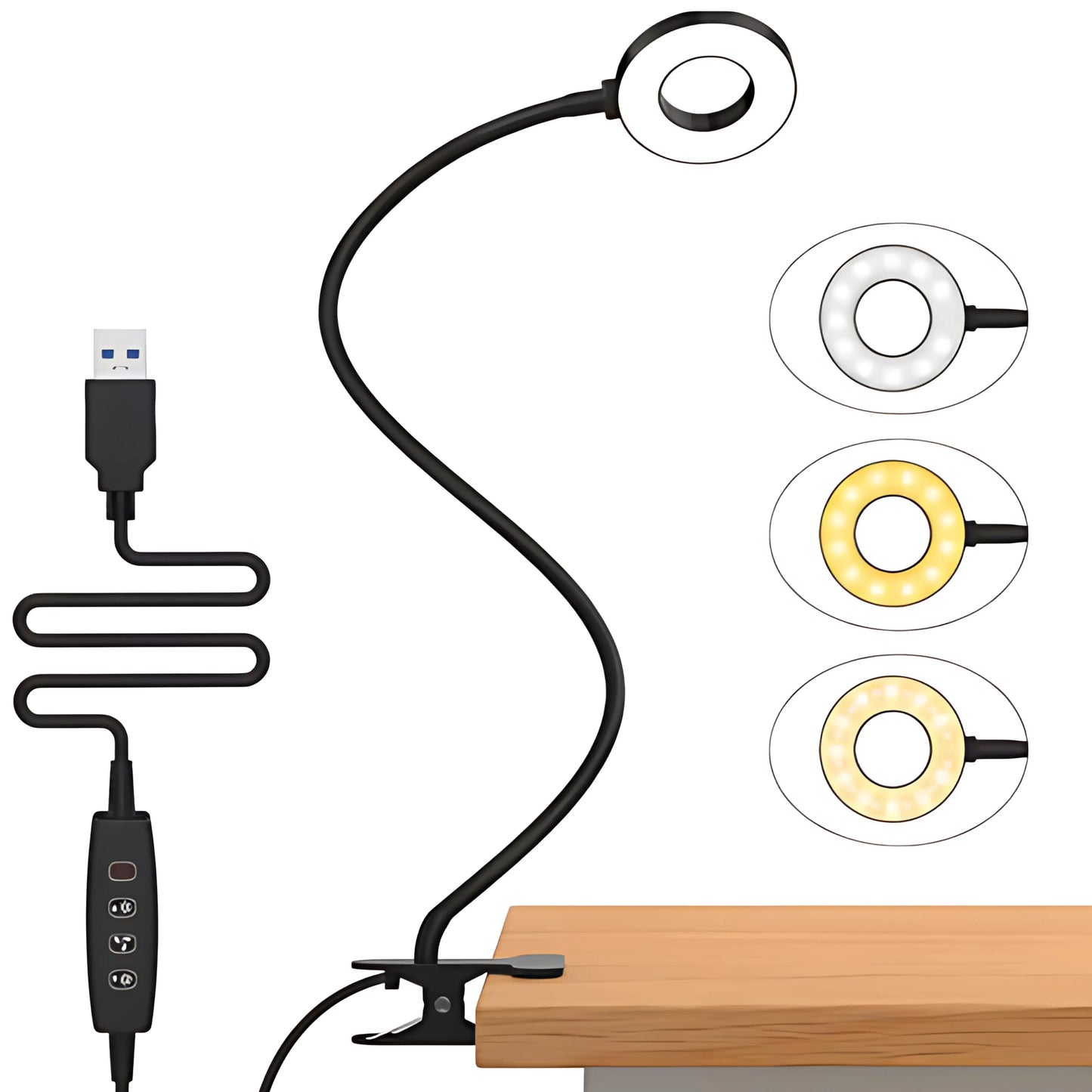 lampe de bureau à pince noire