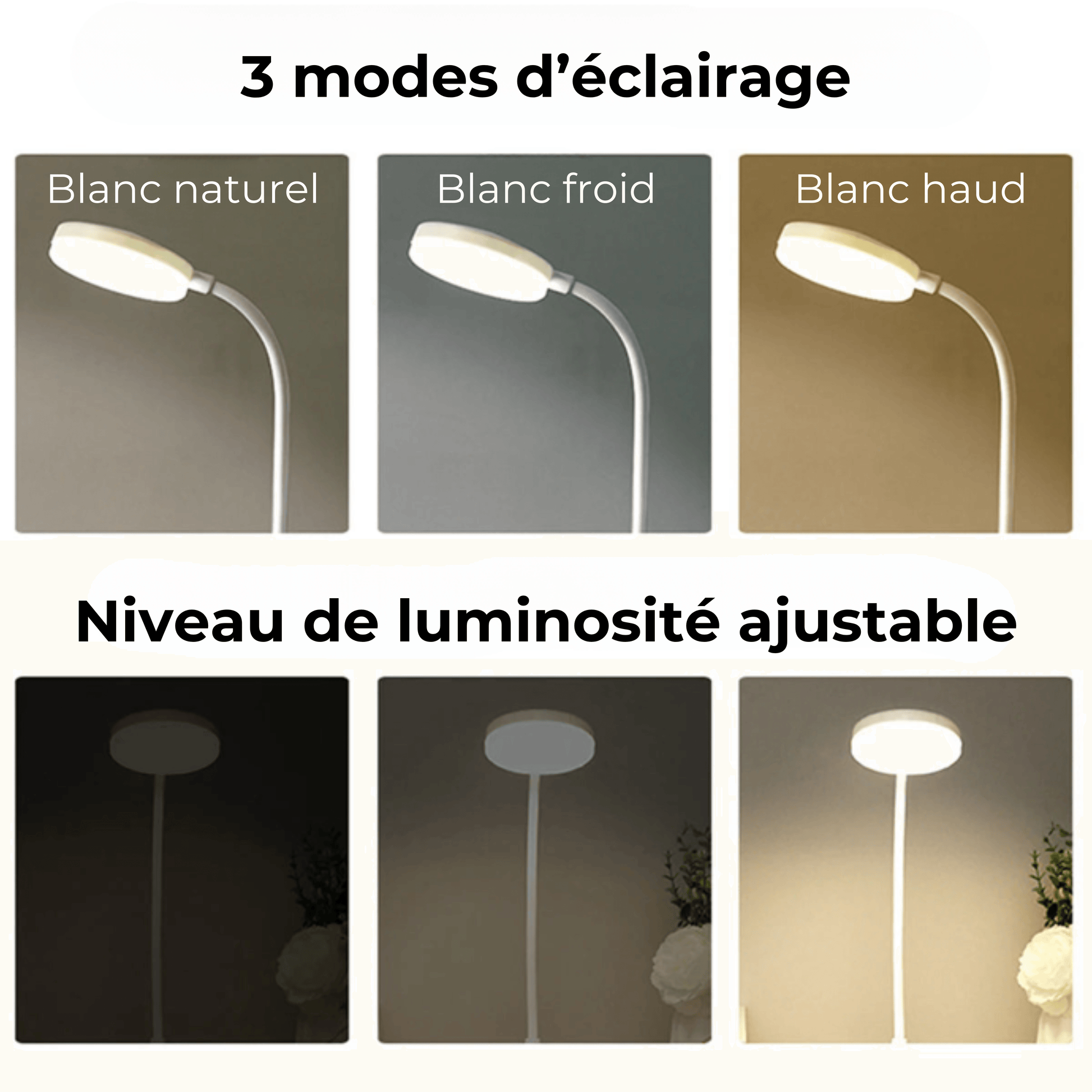 lampe de bureau rechargeable 3 modes d'éclairage