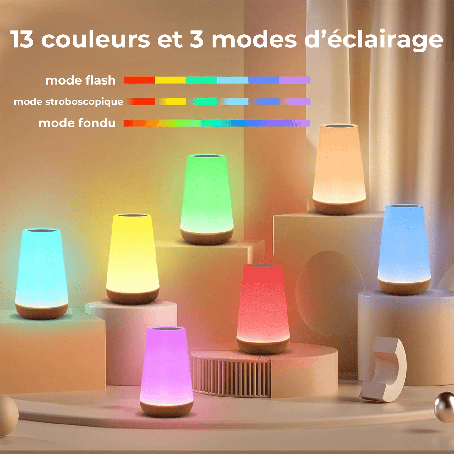 lampe de chevet télécommande modes d'éclairage