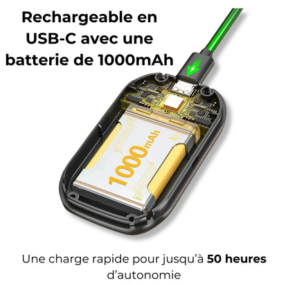 lampe de lecture a pince 3 têtes rechargeable