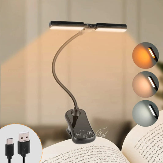 lampe de lecture à pince 2 têtes