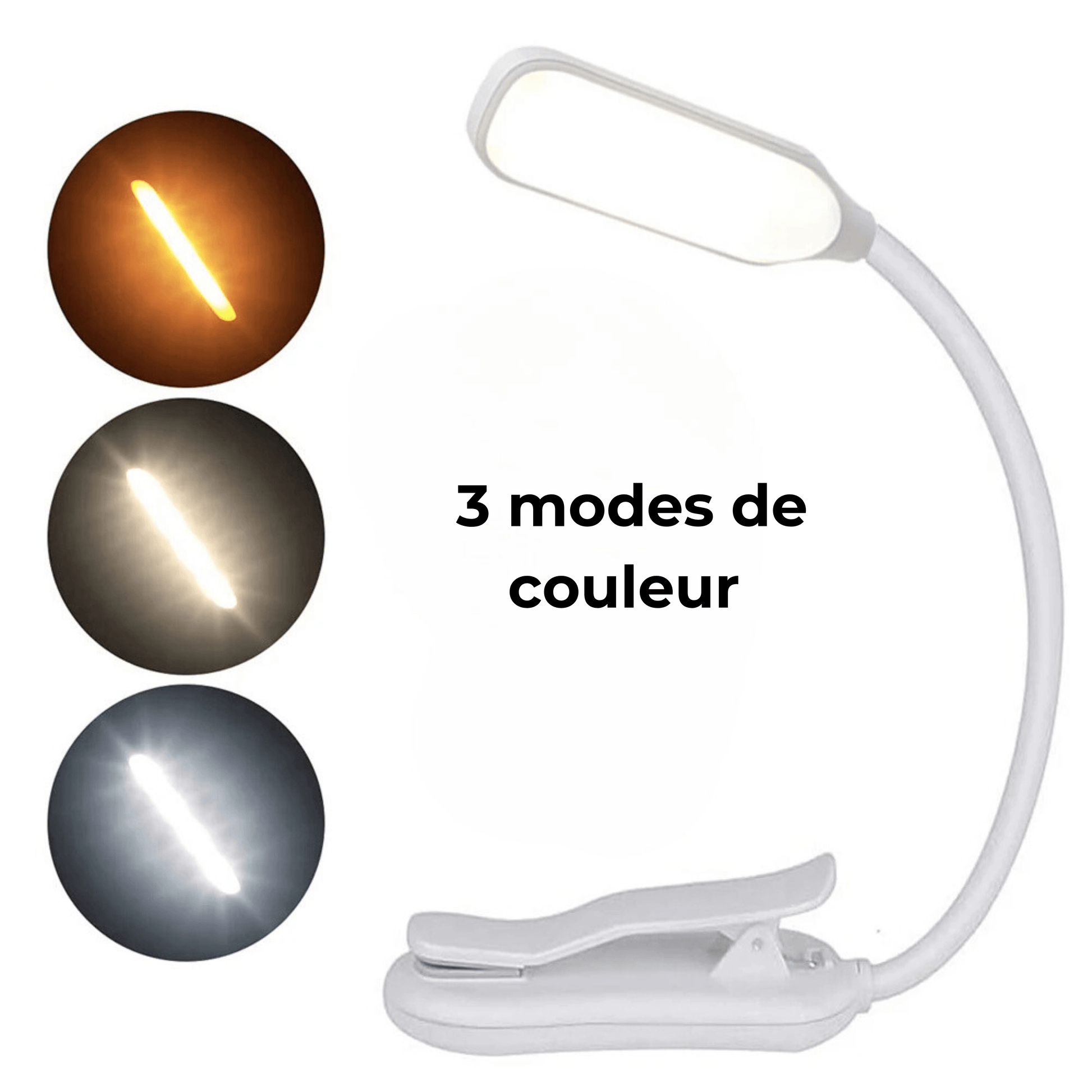 lampe de lecture à pince blanche
