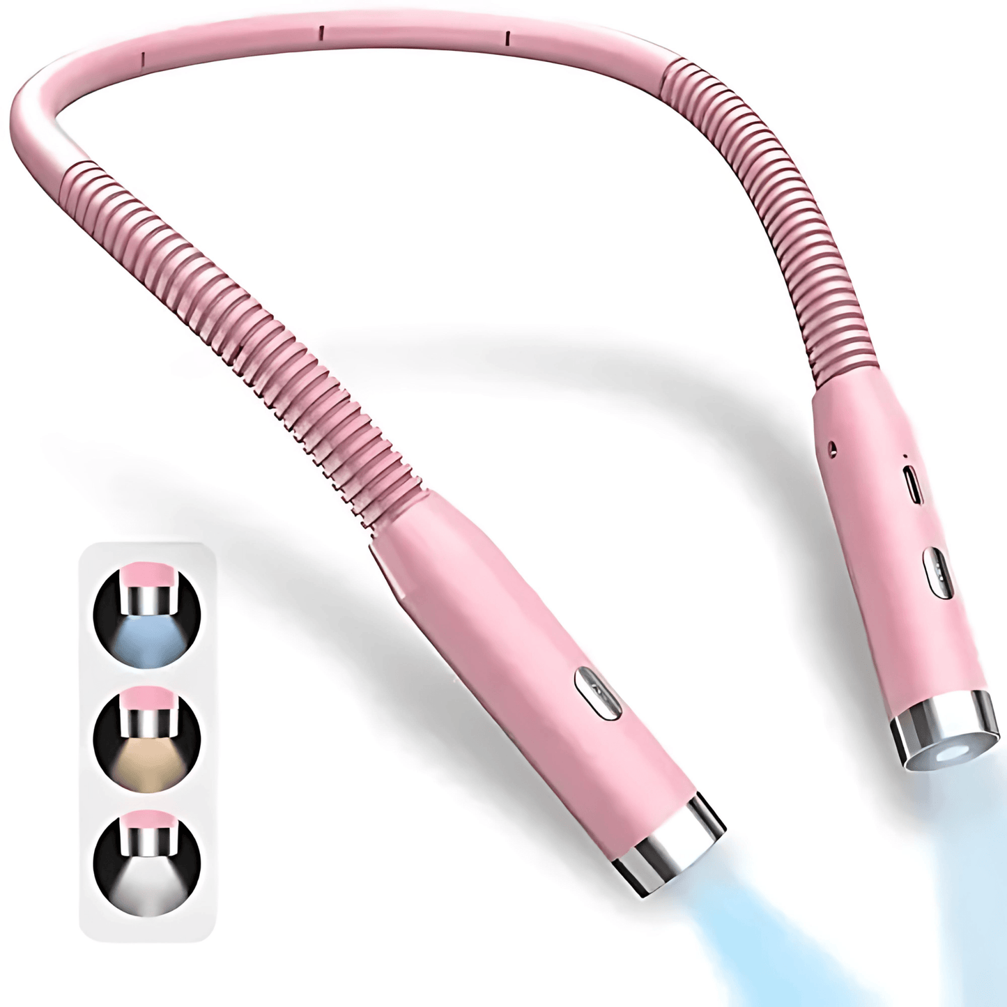 lampe de lecture tour de cou rose