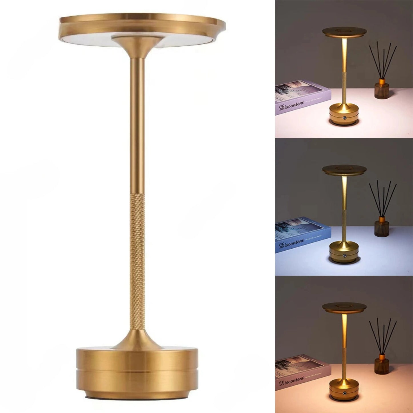 lampe de table sans fil rechargeable 3 couleurs 3 modes 3