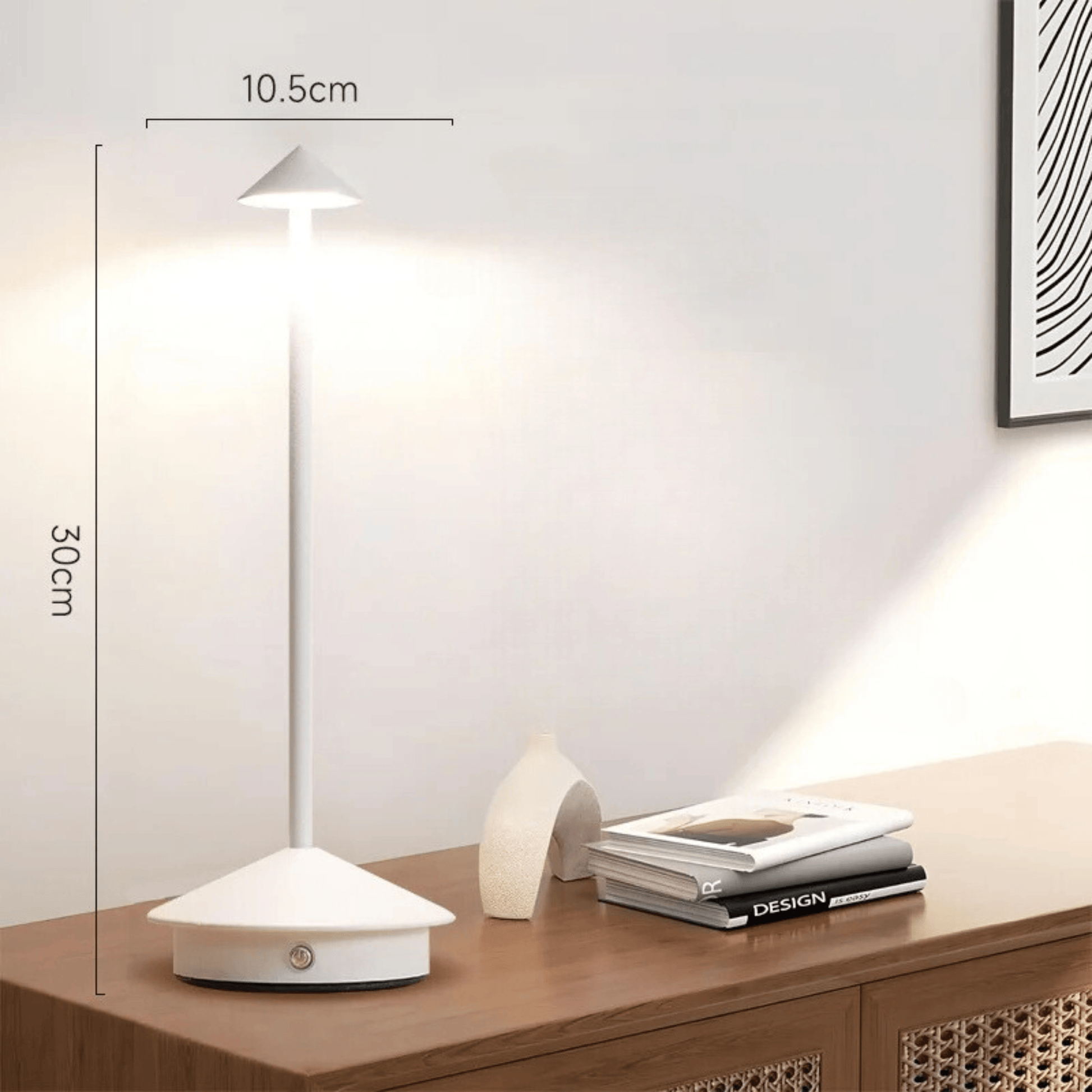 lampe de table sans fil rechargeable minimaliste blanche
