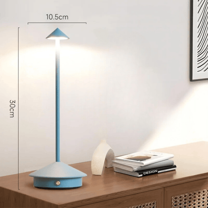 lampe de table sans fil rechargeable minimaliste bleue