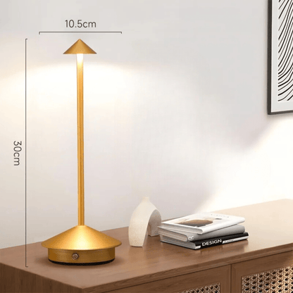 lampe de table sans fil rechargeable minimaliste or