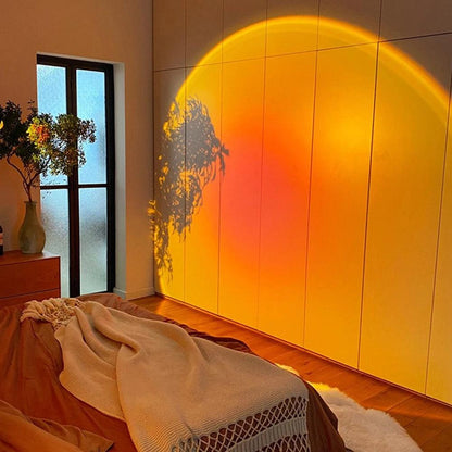 lampe effet coucher de soleil mur