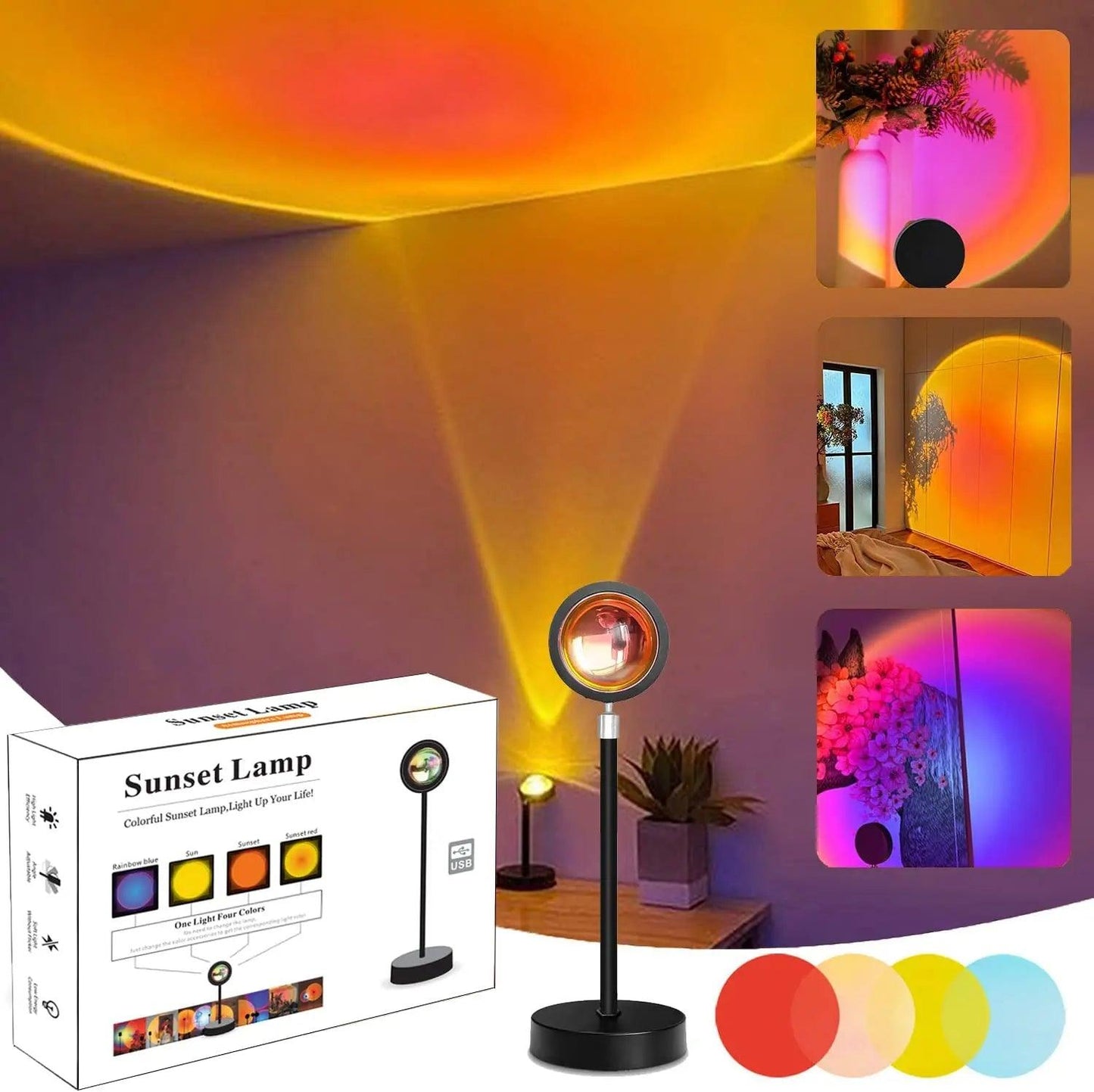 lampe effet coucher de soleil packaging
