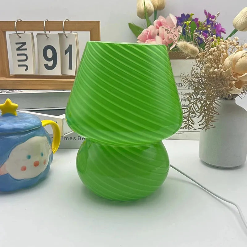 lampe murano vintage verte foncé