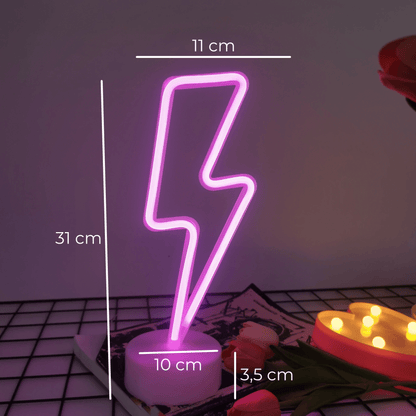 lampe néon éclair dimensions