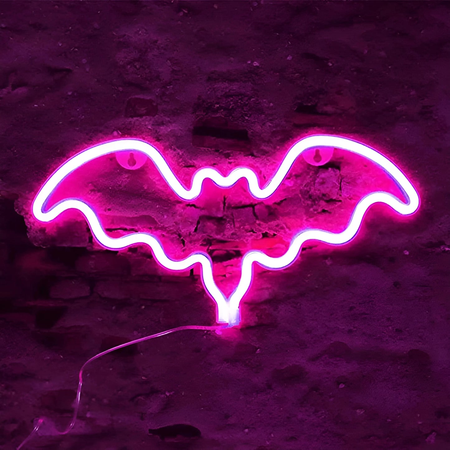 lampe néon murale chauve-souris