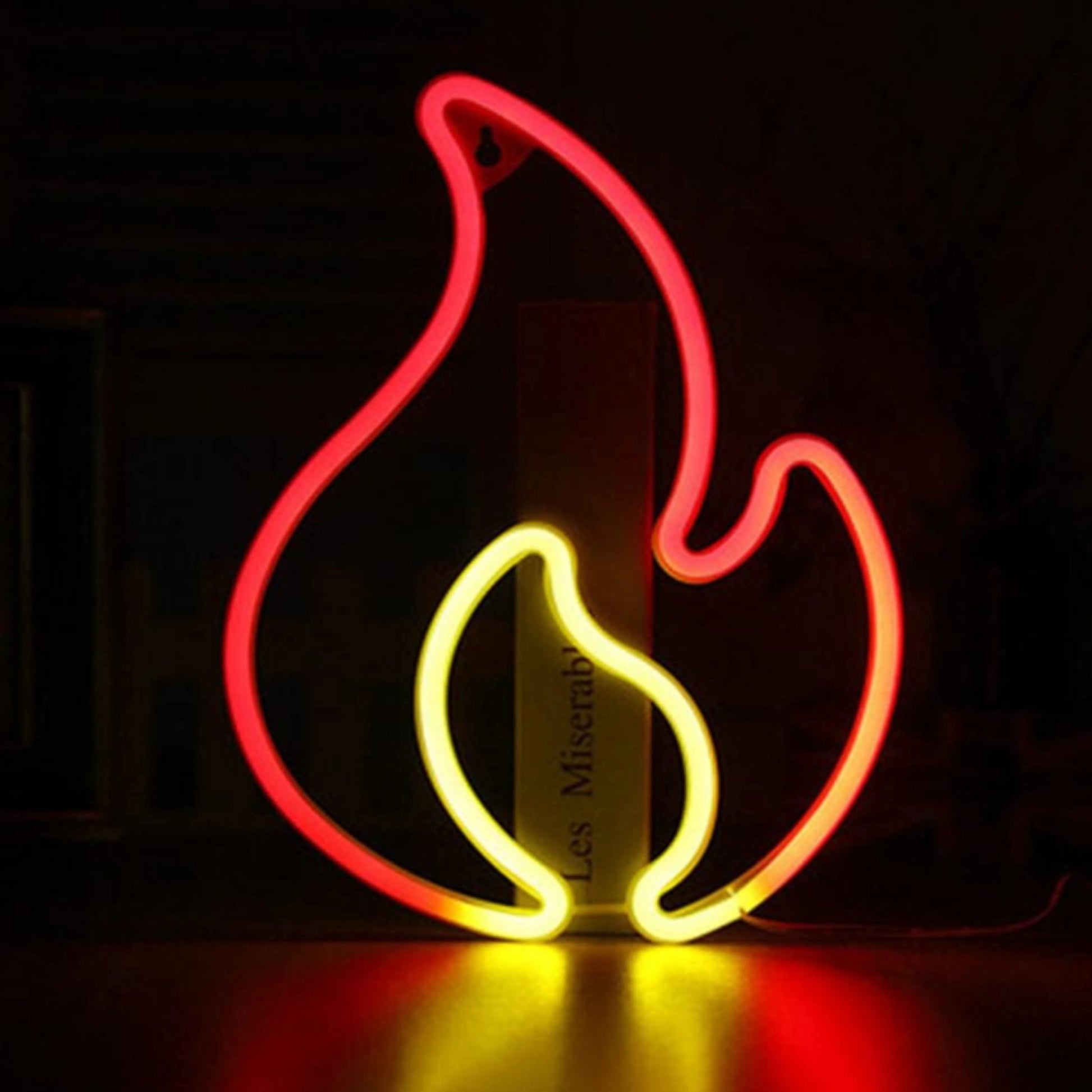 lampe néon murale flamme