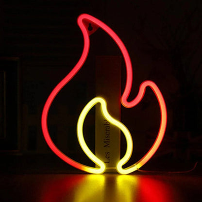 lampe néon murale flamme