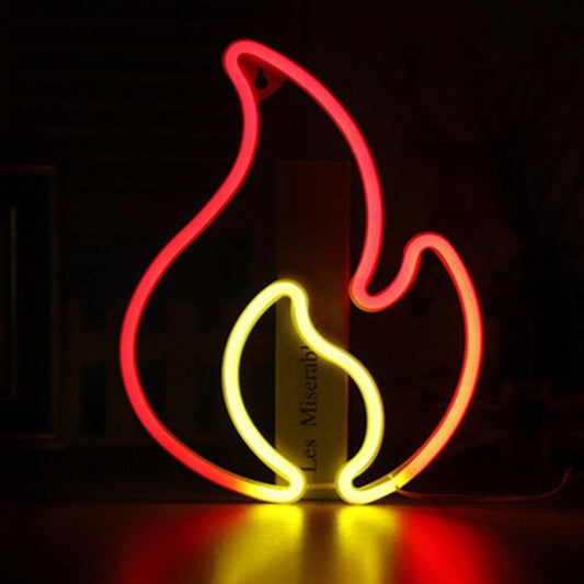 lampe néon murale flamme