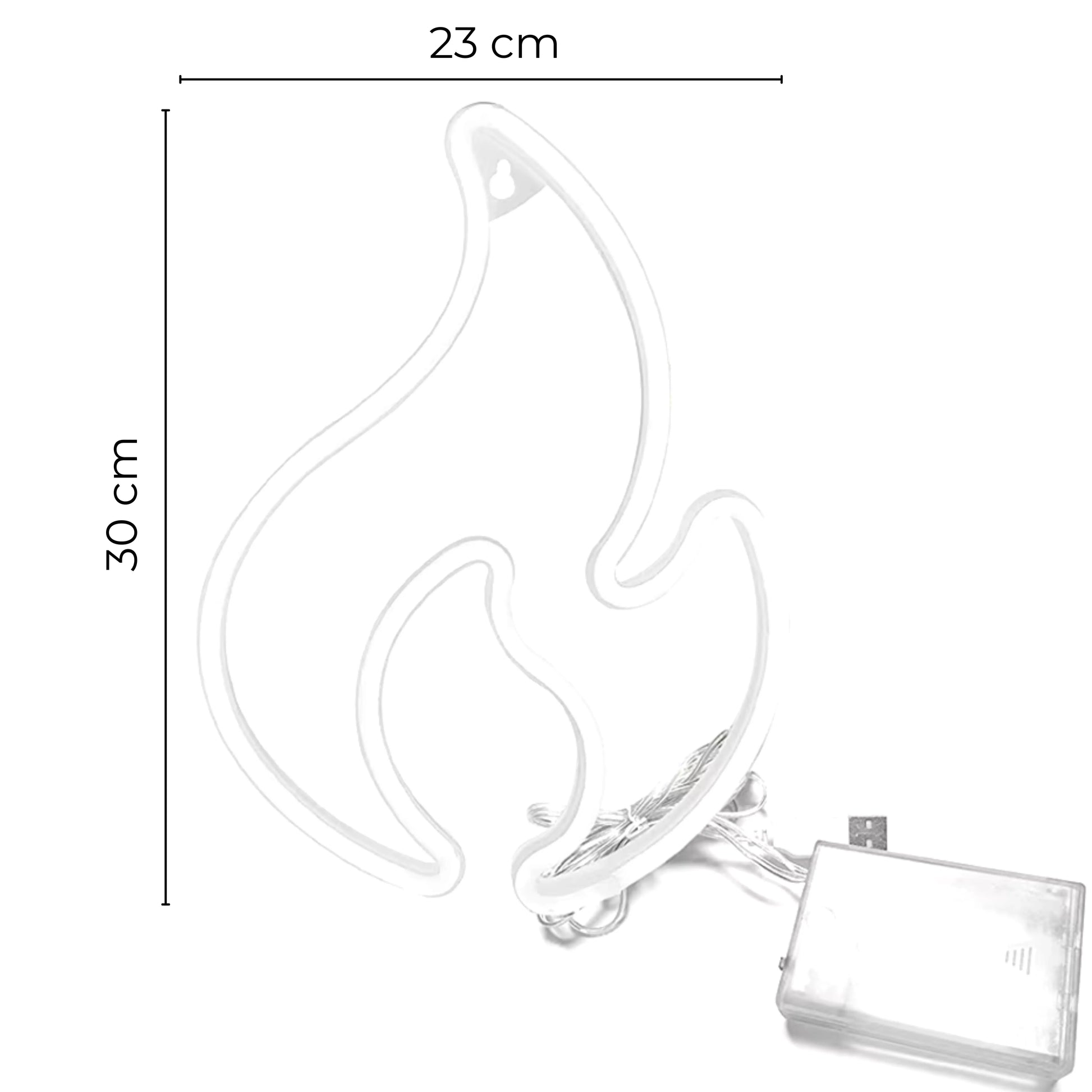 lampe néon murale flamme dimensions