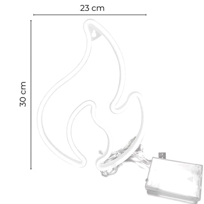 lampe néon murale flamme dimensions