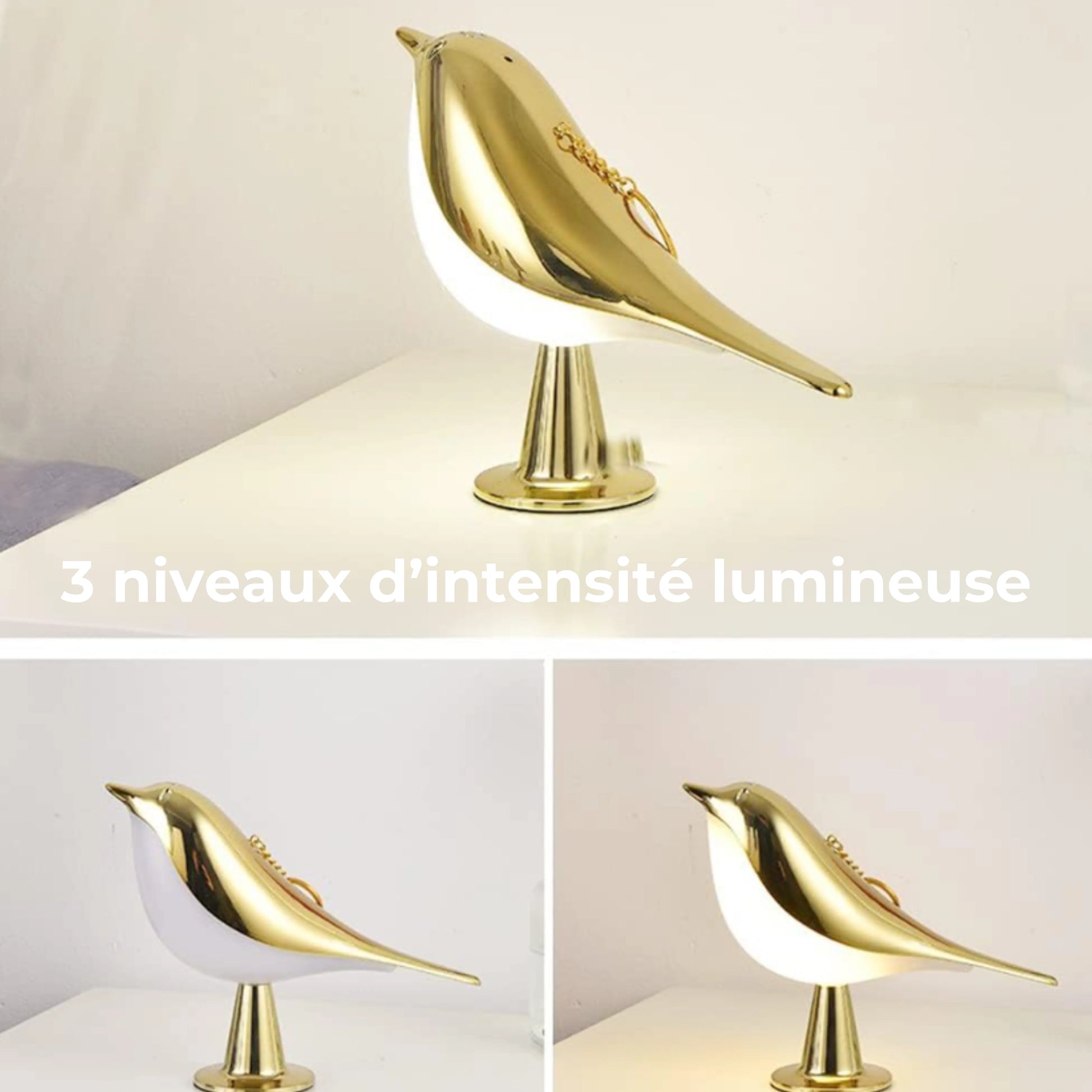 lampe oiseau design luminosité