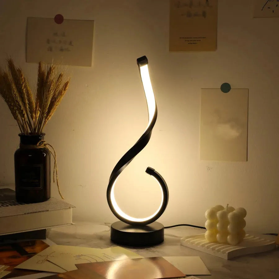 lampe spirale fer forgé lumière blanche