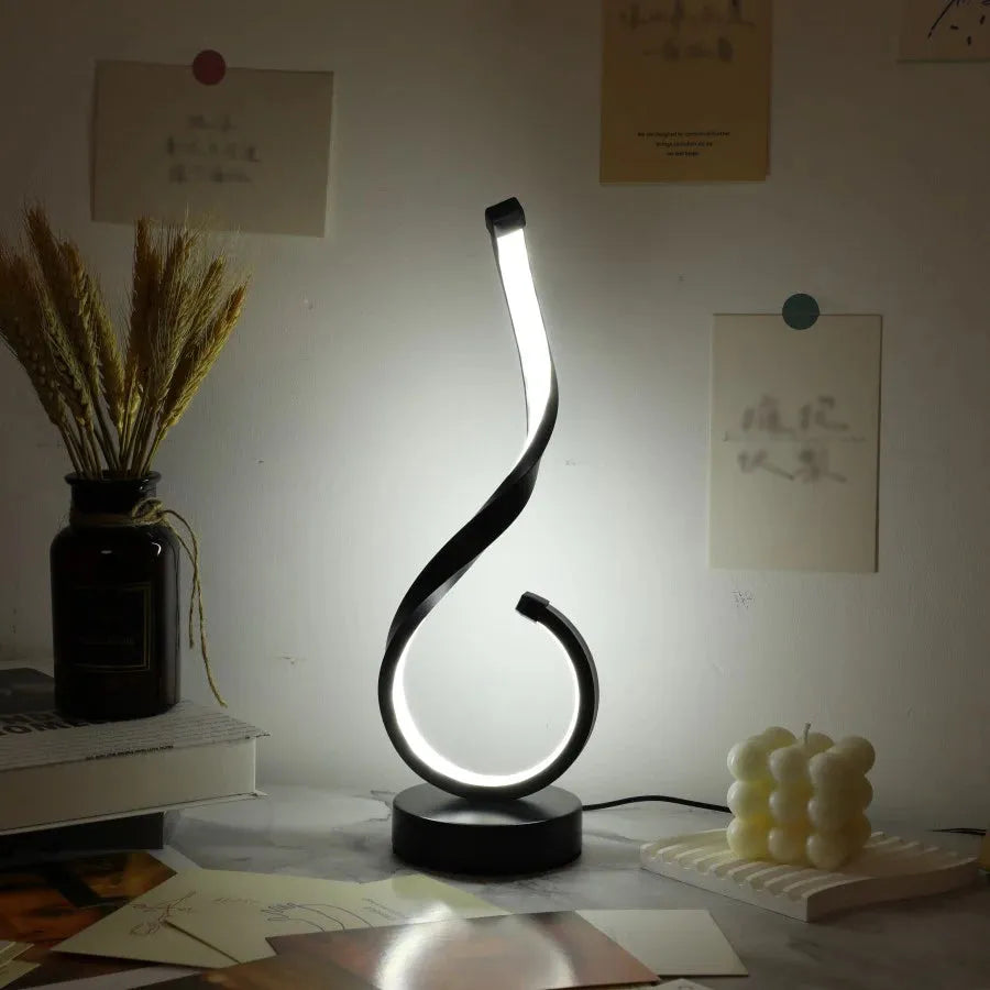 lampe spirale fer forgé lumière blanche 2