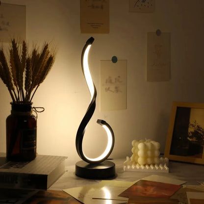 lampe spirale fer forgé lumière naturelle de 3/4