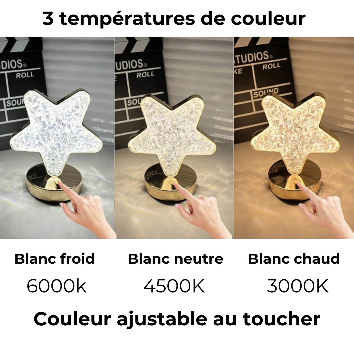 lampe étoile 3 températures de couleur