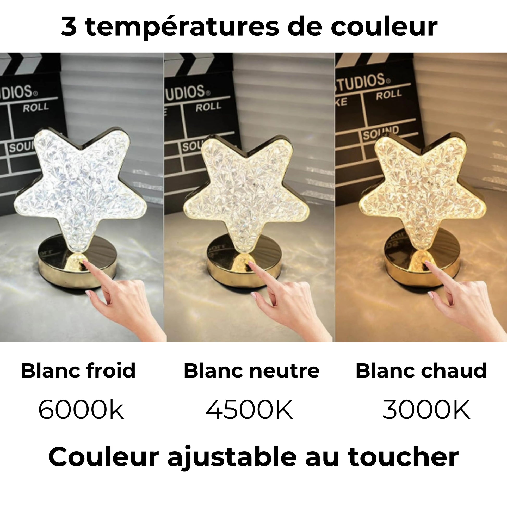 lampe étoile 3 températures de couleur