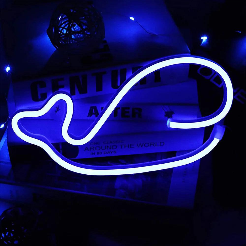 néon décoratif baleine
