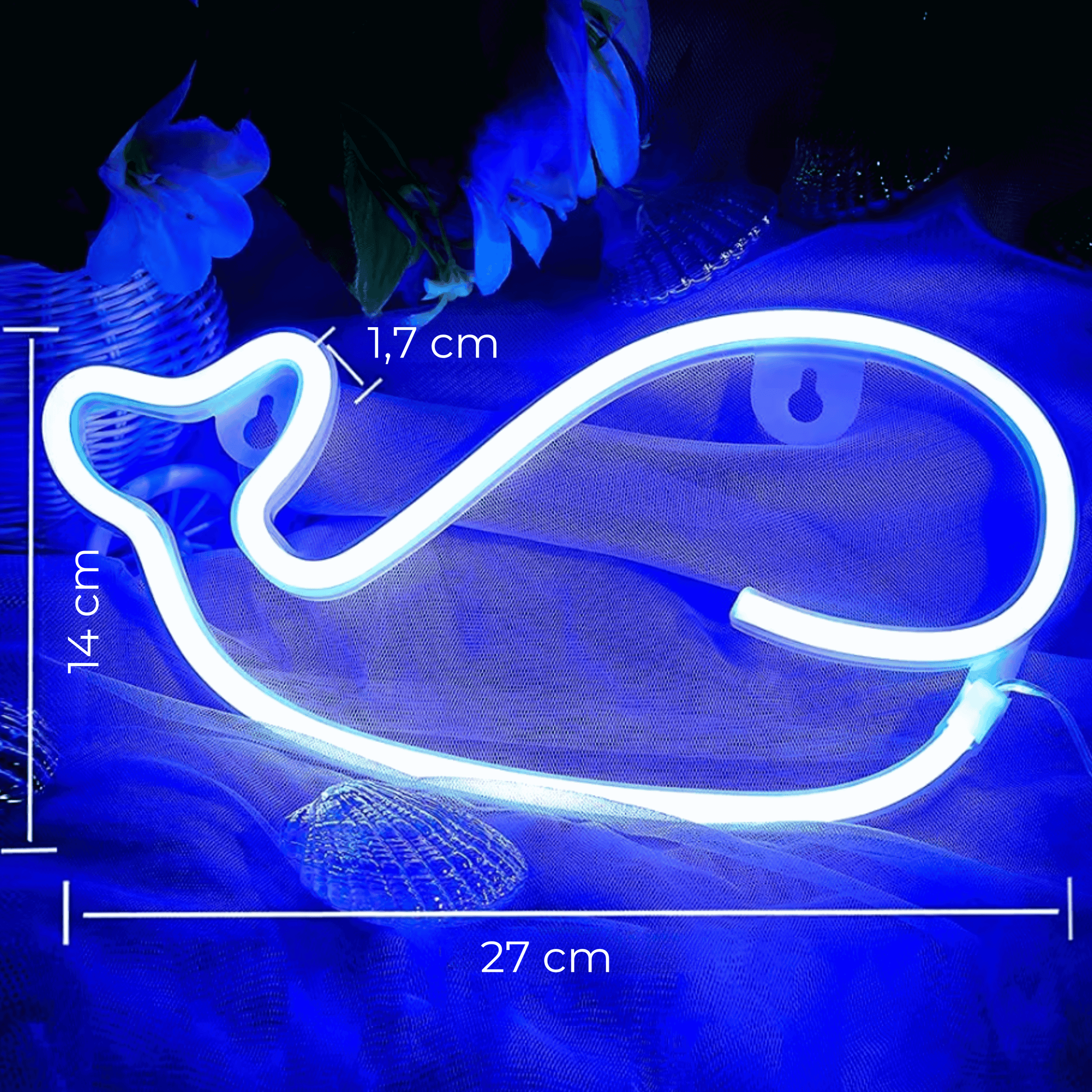néon décoratif baleine dimensions