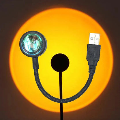 projecteur coucher de soleil USB de près