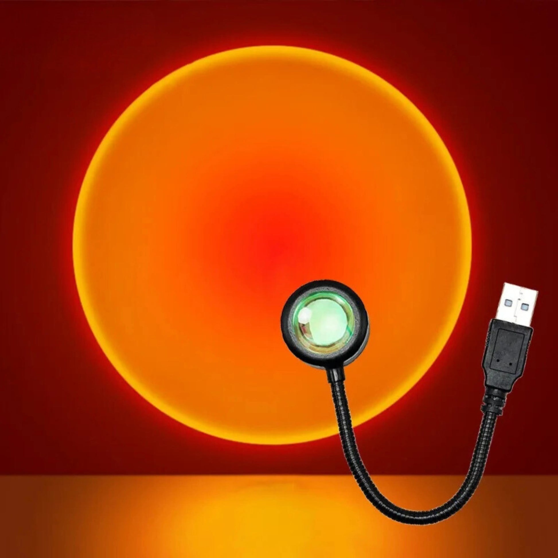 projecteur coucher de soleil USB de près 2