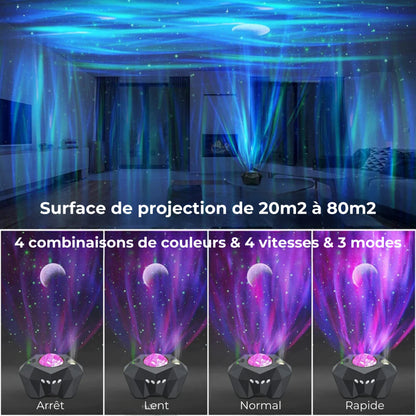 projecteur d'aurores boréales galaxy moon surface de projection
