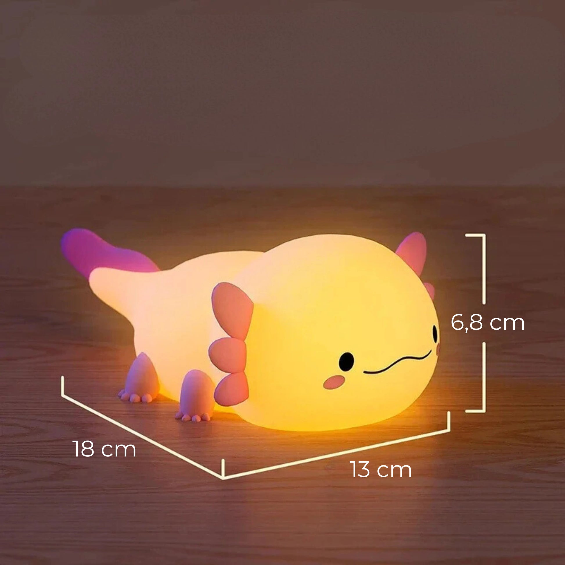 veilleuse axolotl dimensions