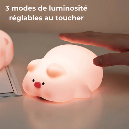 veilleuse cochon 3 modes de luminosité