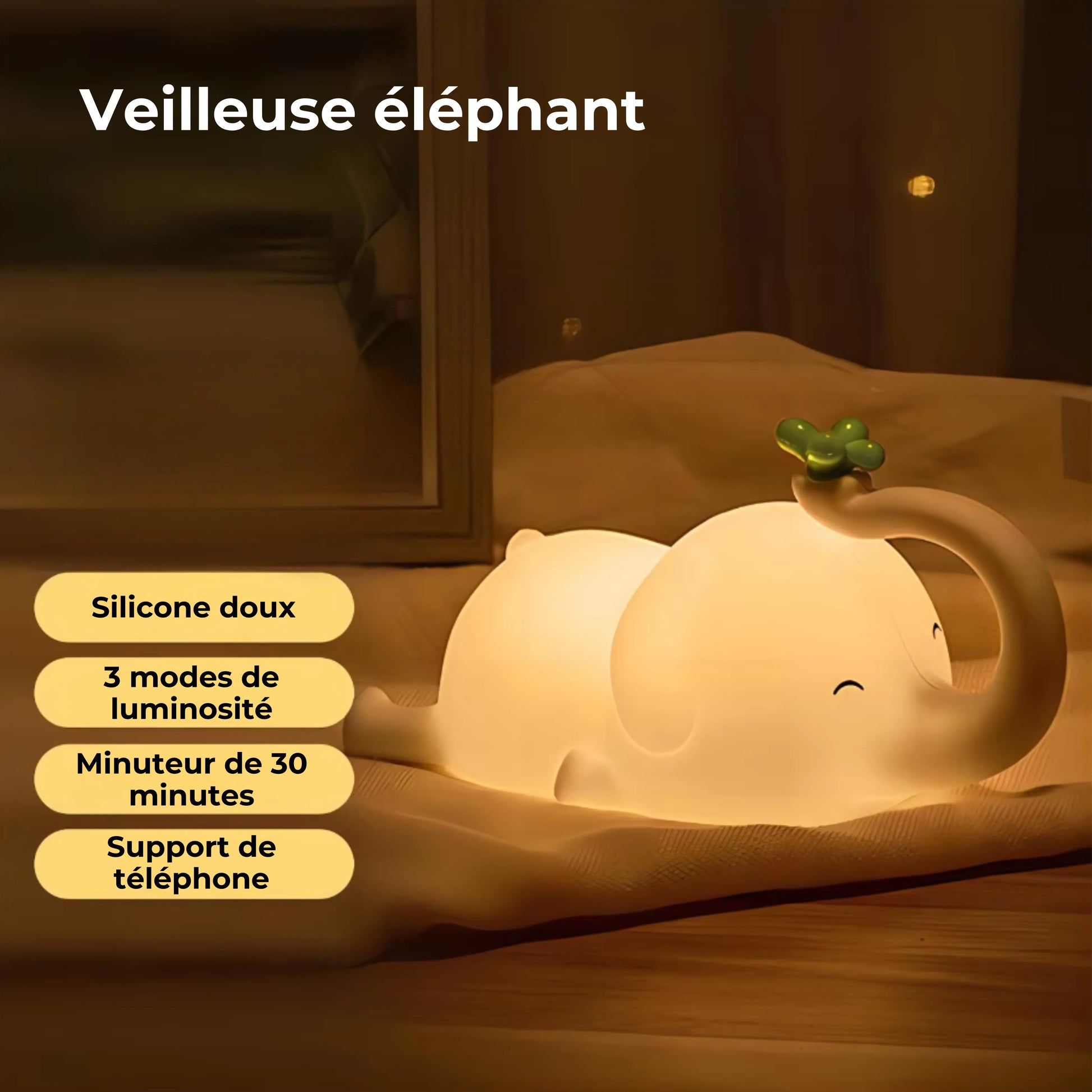 veilleuse éléphant caractéristiques
