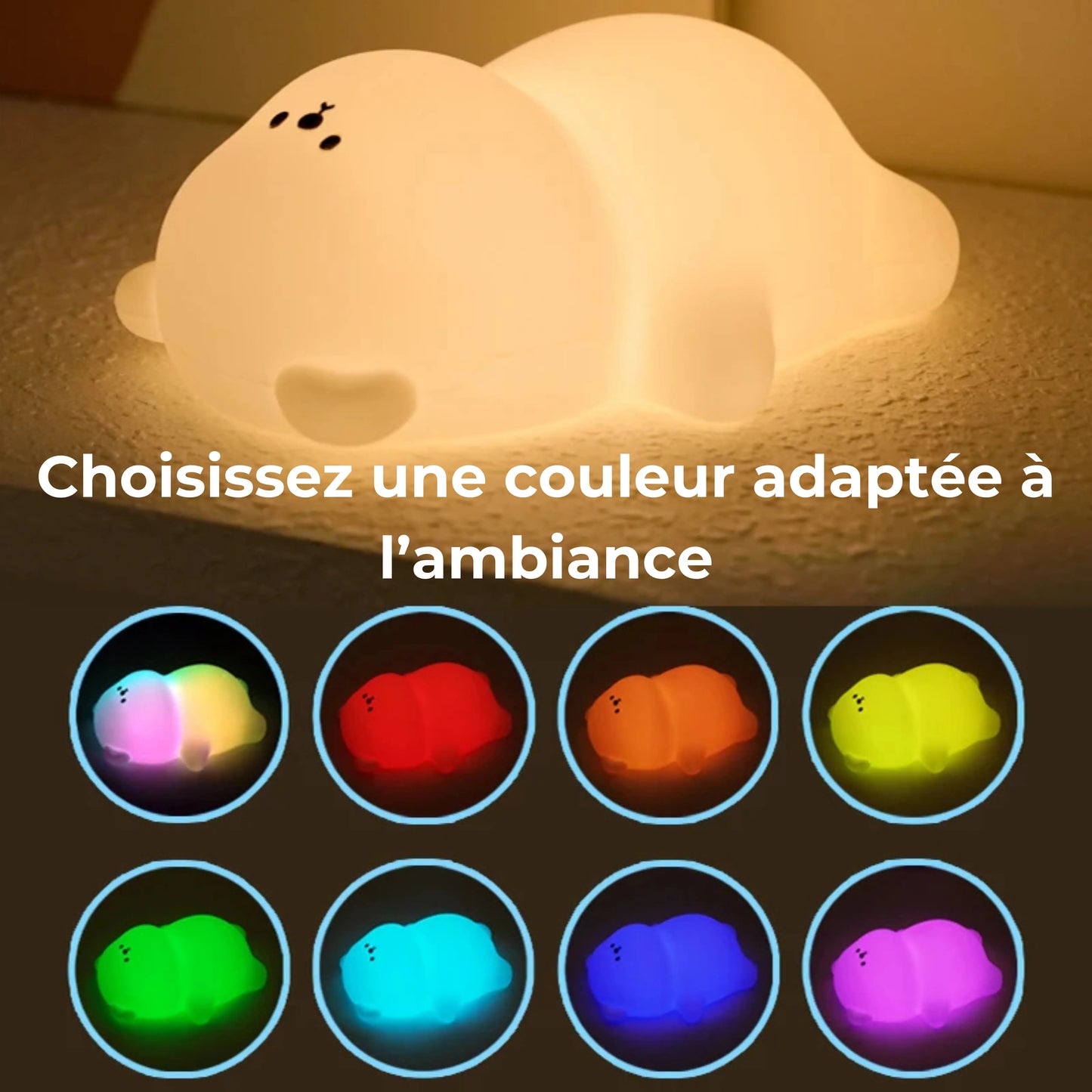 veilleuse ours différentes couleurs